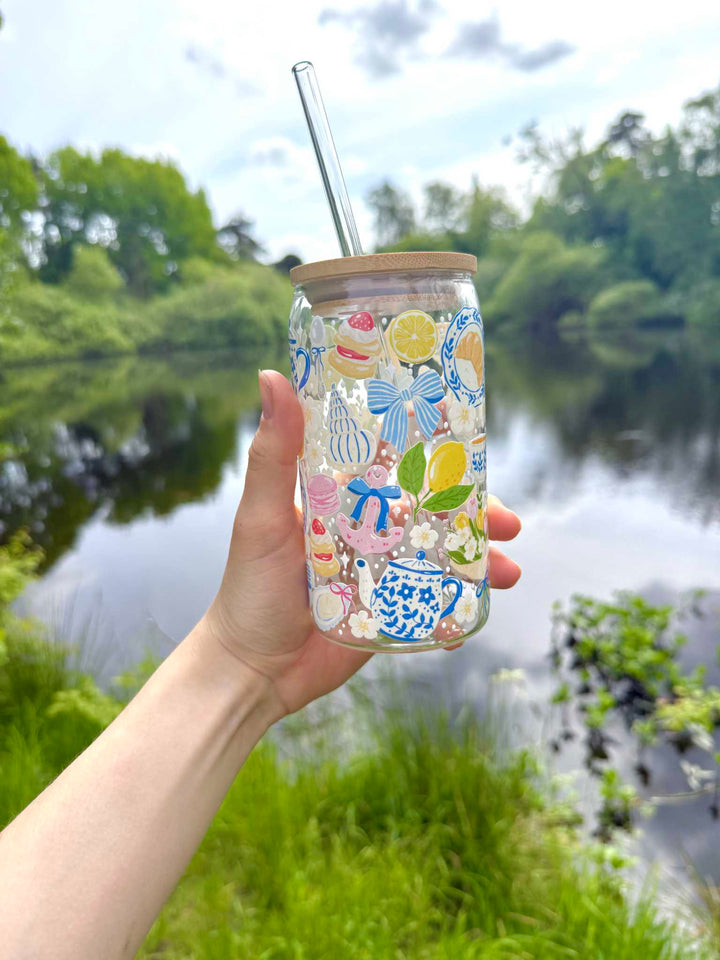 Paris Picnic glas med låg og sugerør