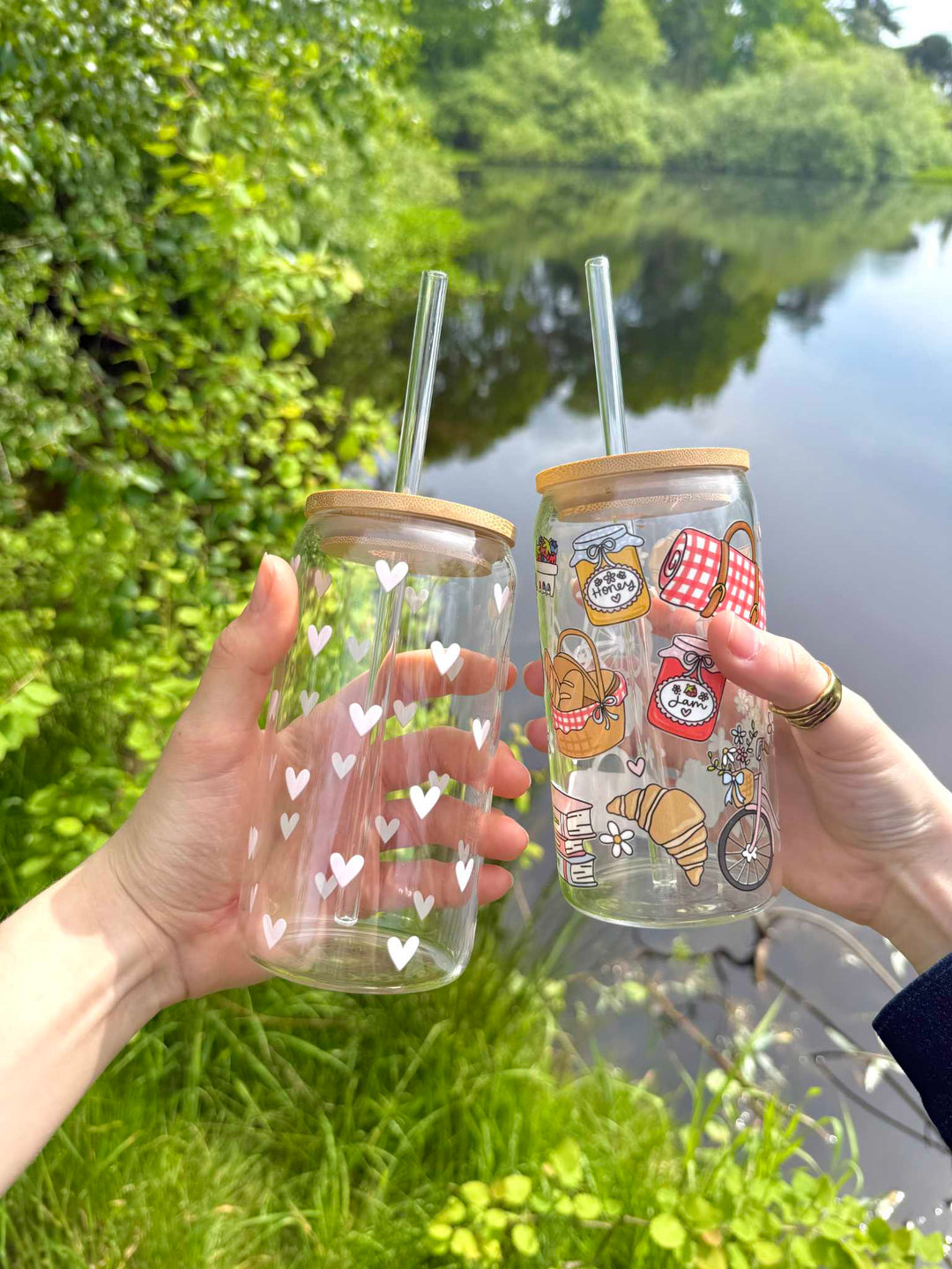 Sweetheart glas med låg og sugerør