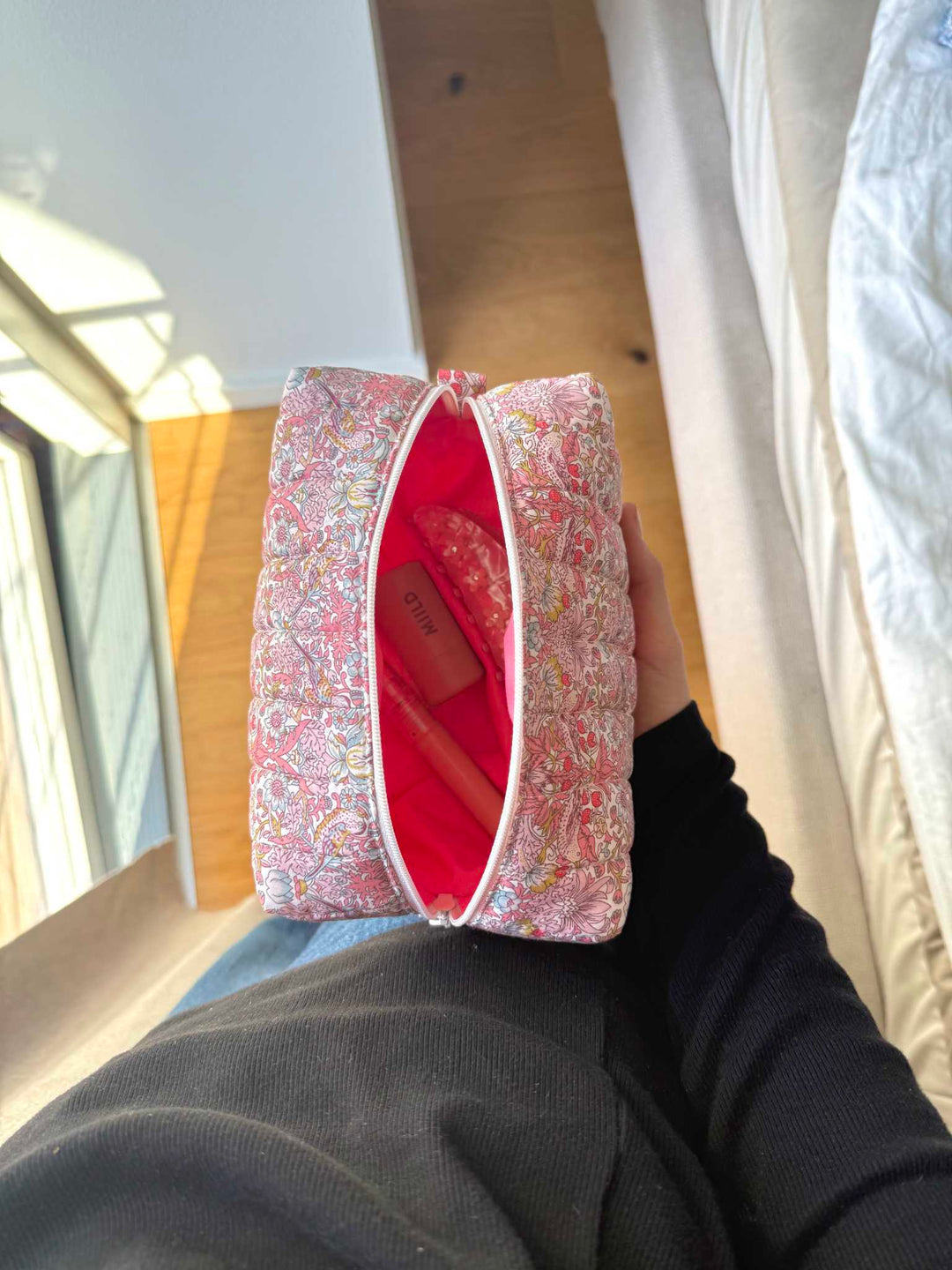 Strawberry bird makeup bag