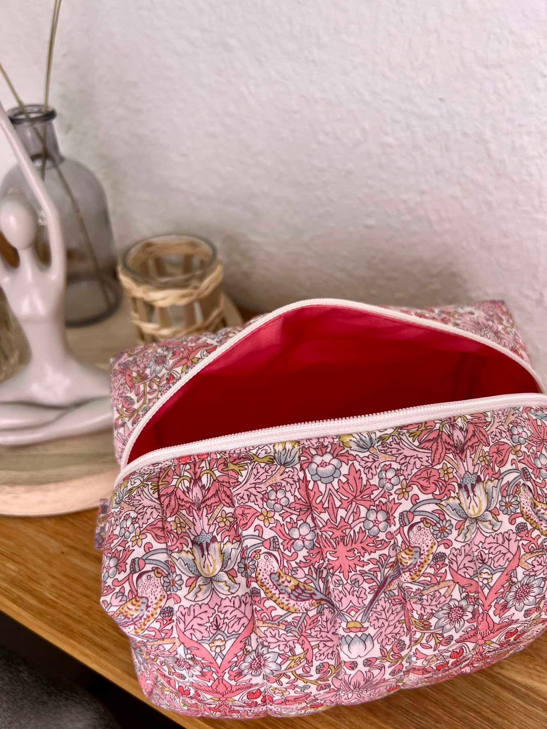 Strawberry bird makeup bag