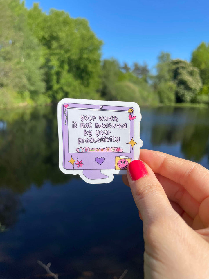 Your worth is not measured by your productivity klistermærke